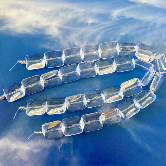 Silver Dawn Jewels Other - 💎BEADS💎 Clear Faceted Rectangle Pillow Glass Beads 12x15x6mm (15)